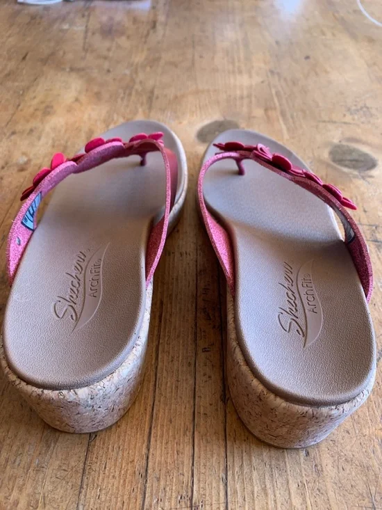 Skechers Women's Red Arch Fit Floral Slip On Sandals - Picture 16 of 16